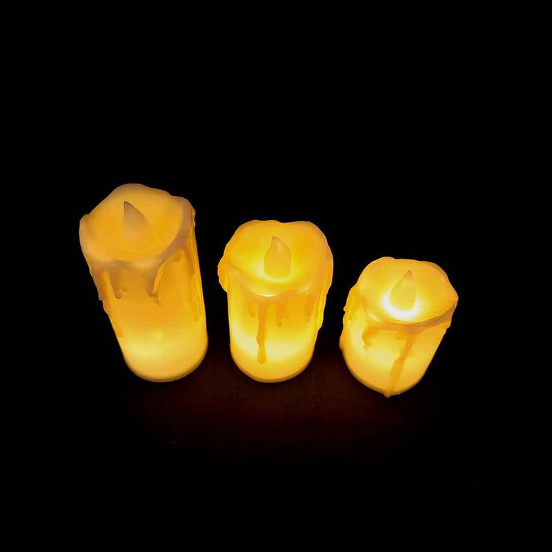 Decorative LED Candle - For Home Decor & Gifts -  3 Inches - Pack of 3 - ApkaMart