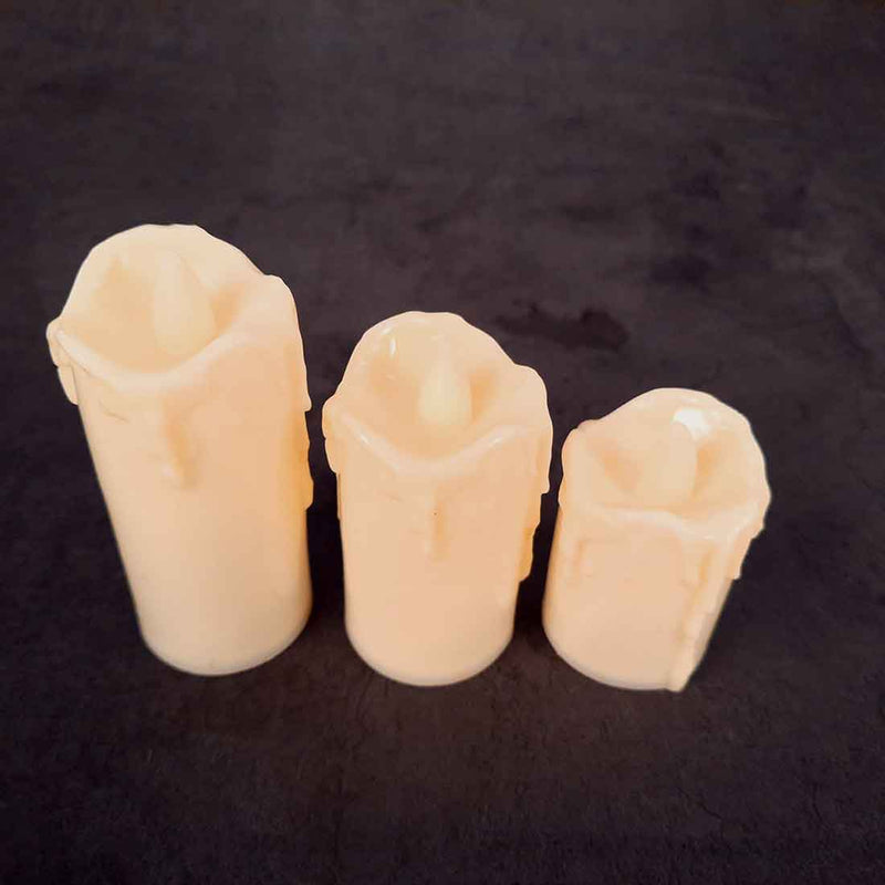 Decorative LED Candle - For Home Decor & Gifts -  3 Inches - Pack of 3 - ApkaMart