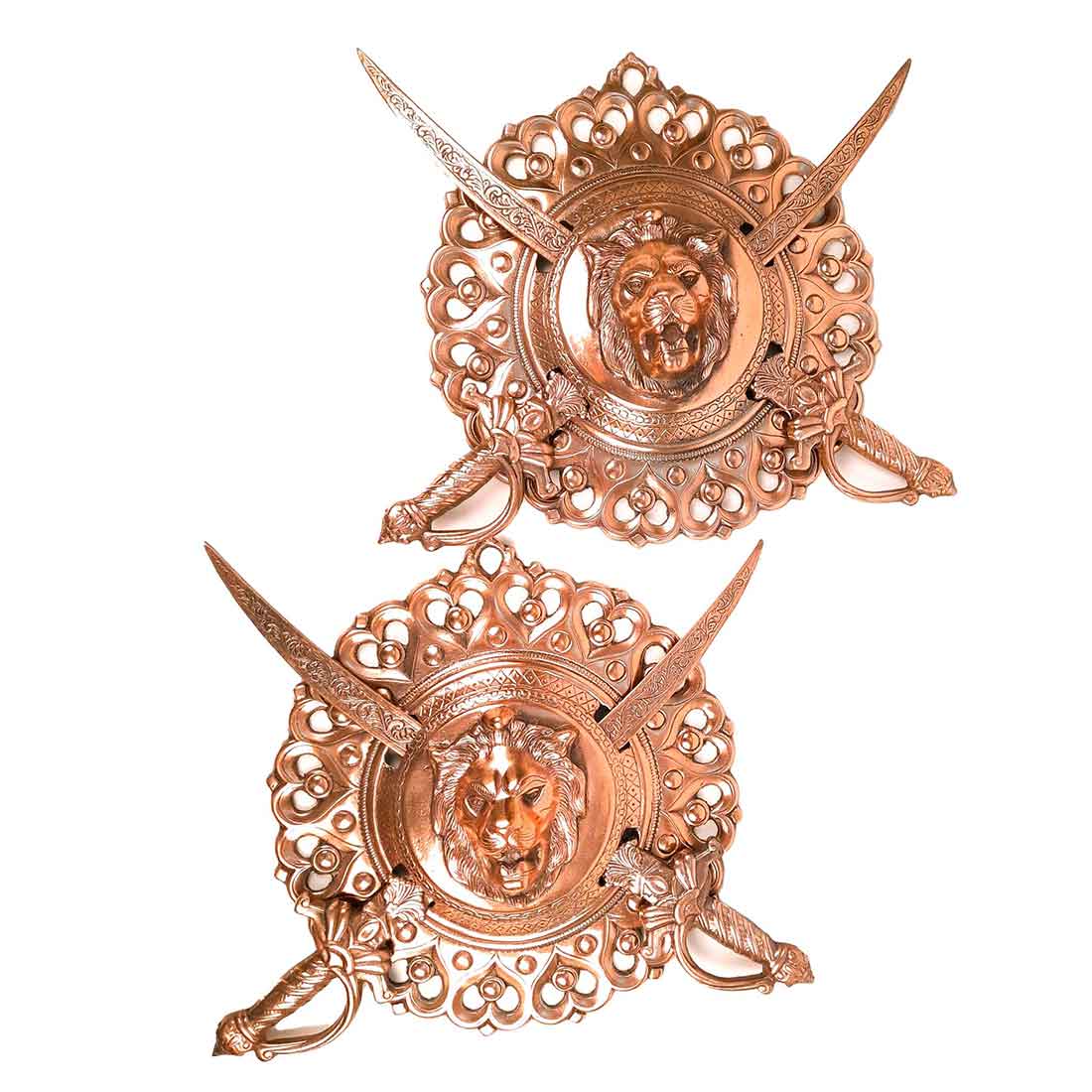 Dhal Talwar Showpiece - Lion Design - For Wall Decor - 18 Inch - Apkamart - #Style_pack of 2