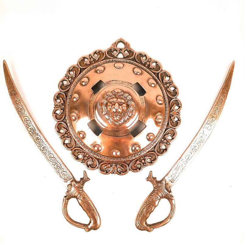 Lion Head Dhal Talwar Set 13 Inch - Apkamart