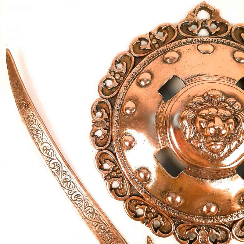 Lion Head Dhal Talwar Set 13 Inch - Apkamart