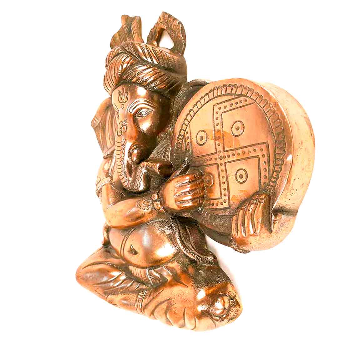 Ganesh ji Wall Hanging - Lord Ganesha Playing Dhapli Showpiece -14 Inch - ApkaMart