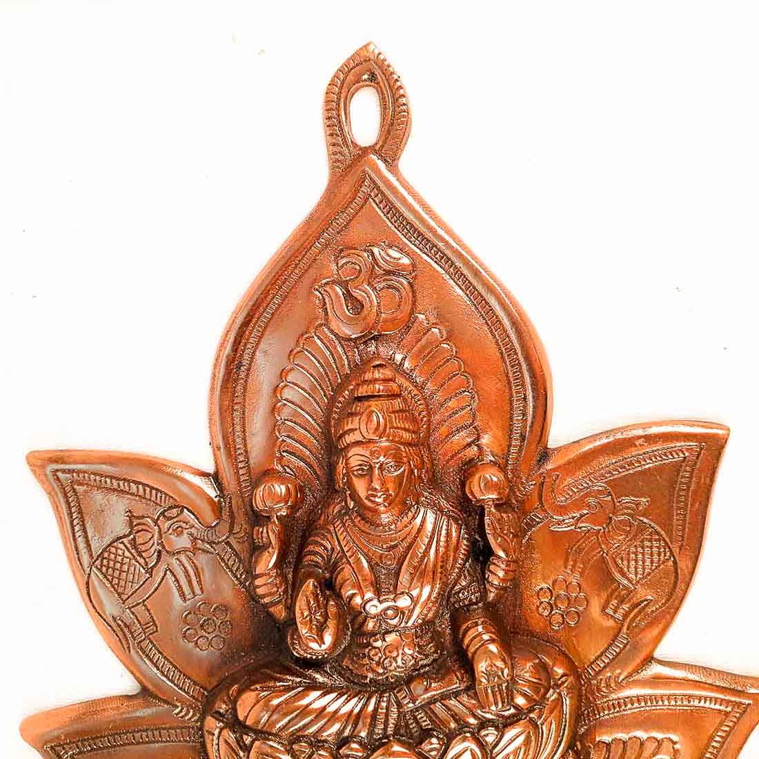 Goddess Lakshmi Sitting on Lotus Wall Hanging - 12 Inch - ApkaMart