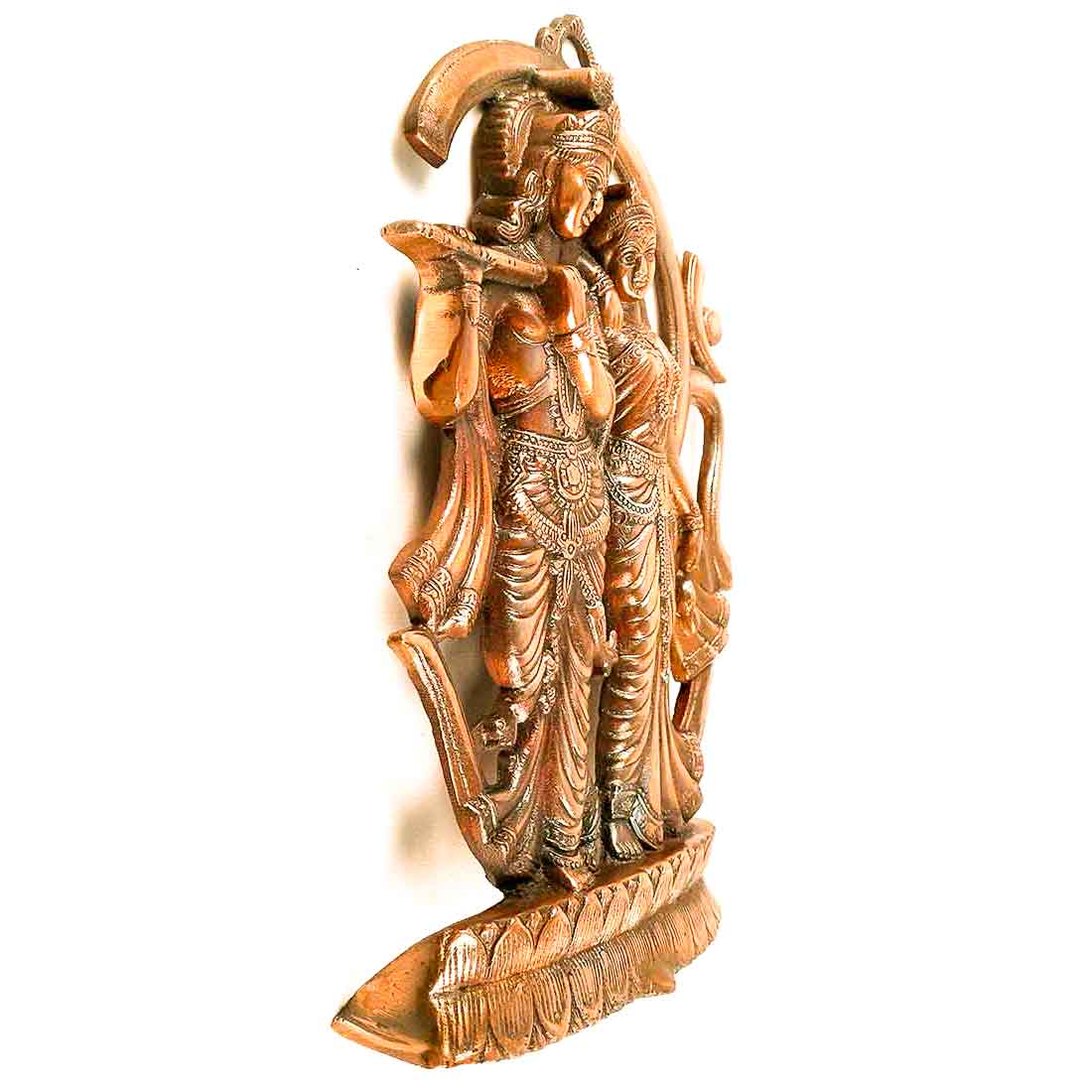 Radha Krishna Murti Wall Hanging | Shri Radhe Krishna Playing Flute With Om Wall Art Statue Idol  - for Home, Living Room, Office, Puja , Entrance Decoration & Gifts - 25 inch