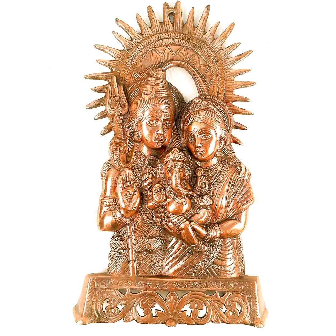 Shiv Parvati Wall hanging - for Home, Puja, Living Room & Office | Antique Wall Idol for Religious & Spiritual Decor   - 16 Inch