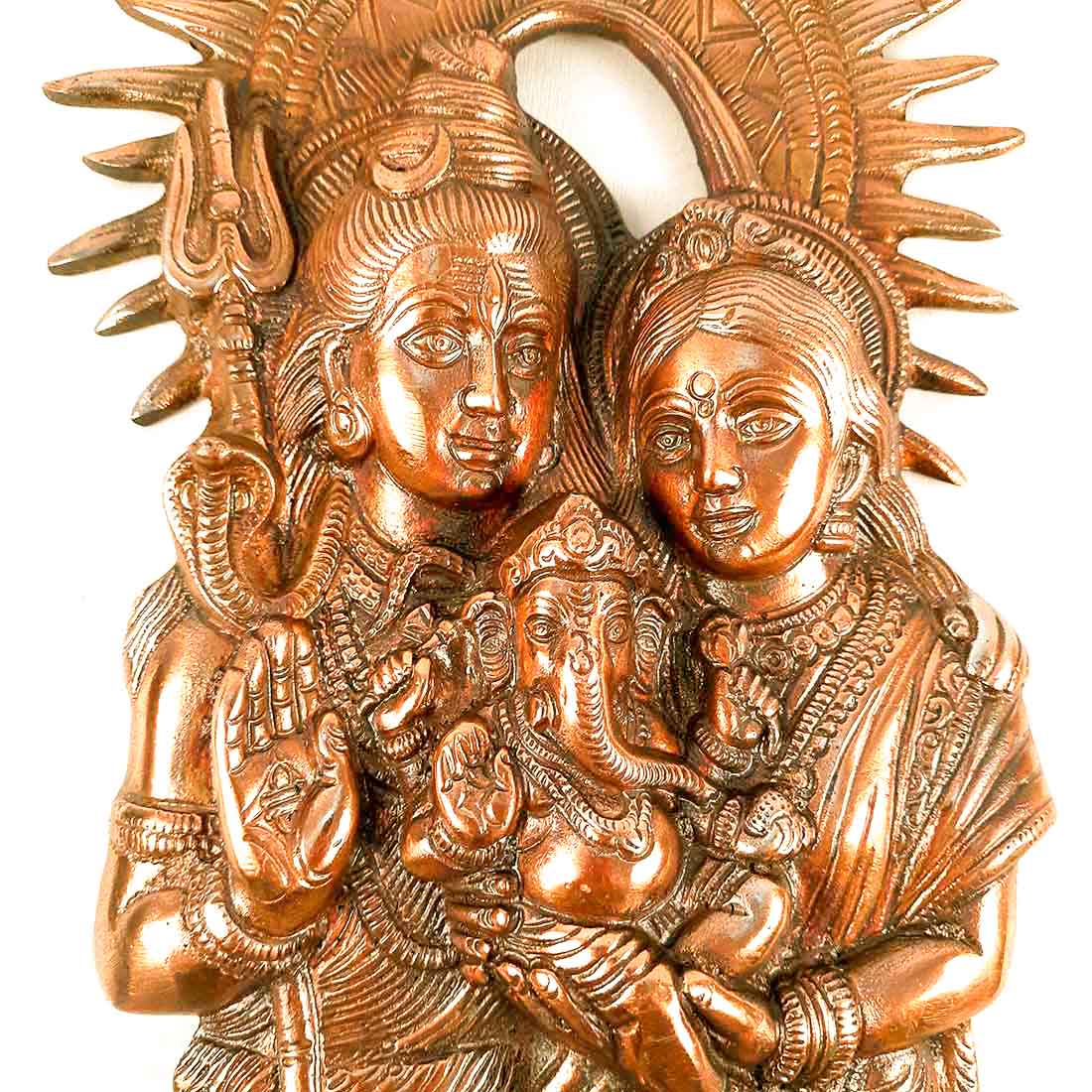 Shiv Parvati Wall hanging - for Home, Puja, Living Room & Office | Antique Wall Idol for Religious & Spiritual Decor   - 16 Inch