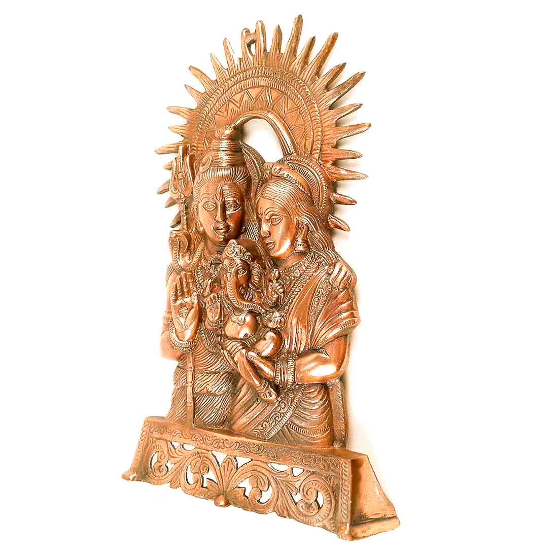 Shiv Parvati Wall hanging - for Home, Puja, Living Room & Office | Antique Wall Idol for Religious & Spiritual Decor   - 16 Inch