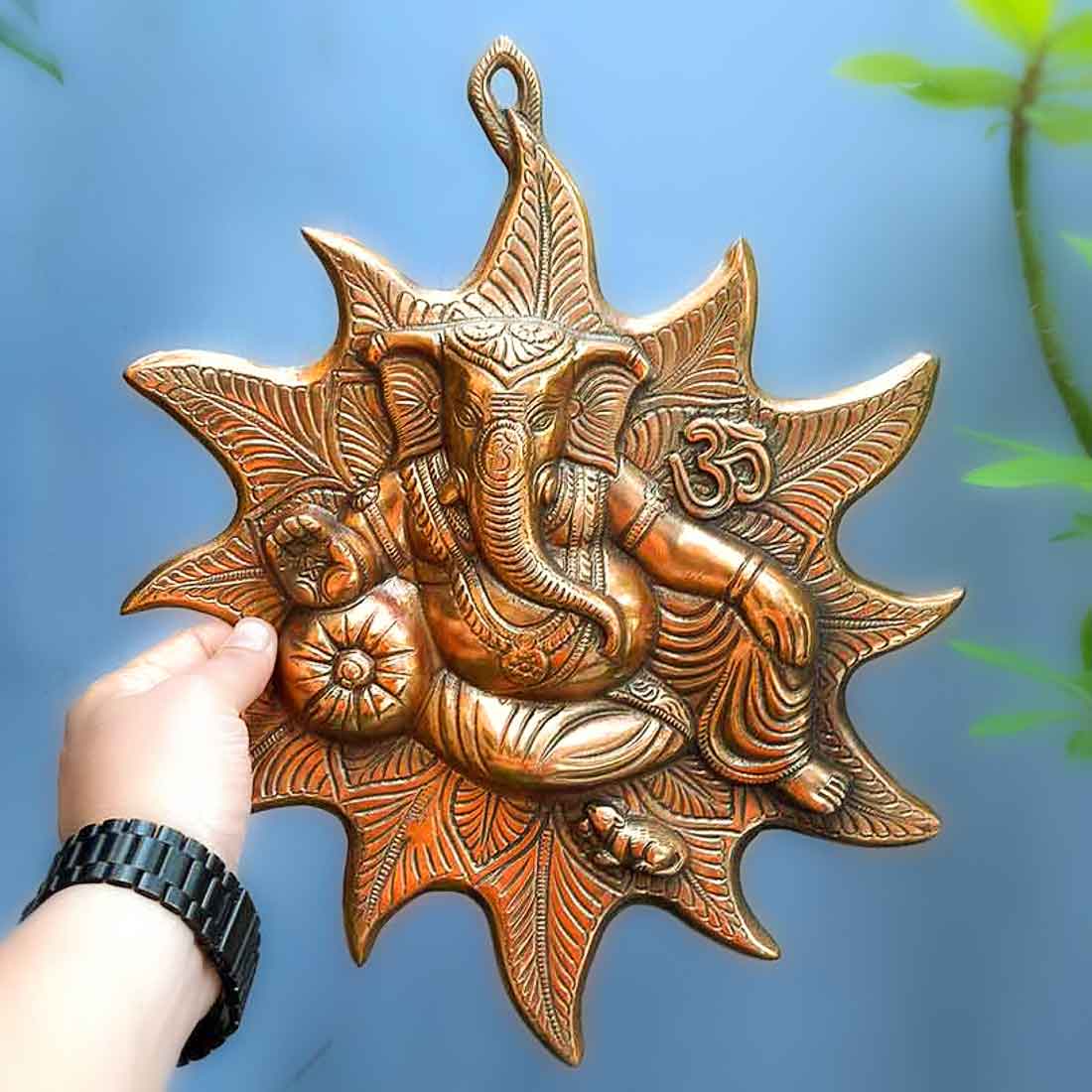 Ganesh ji Wall Hanging - Metal Wall Art -15 Inch - ApkaMart