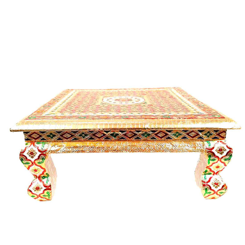 Minakari Chowki Bajot - For Puja Decoration -16 Inch - ApkaMart