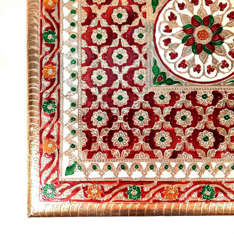 Minakari Chowki Bajot - For Puja Decoration -16 Inch - ApkaMart