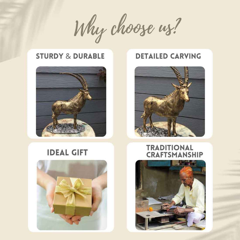 Deer Showpiece  - For Table Decor & Gifts - 16 Inch - ApkaMart