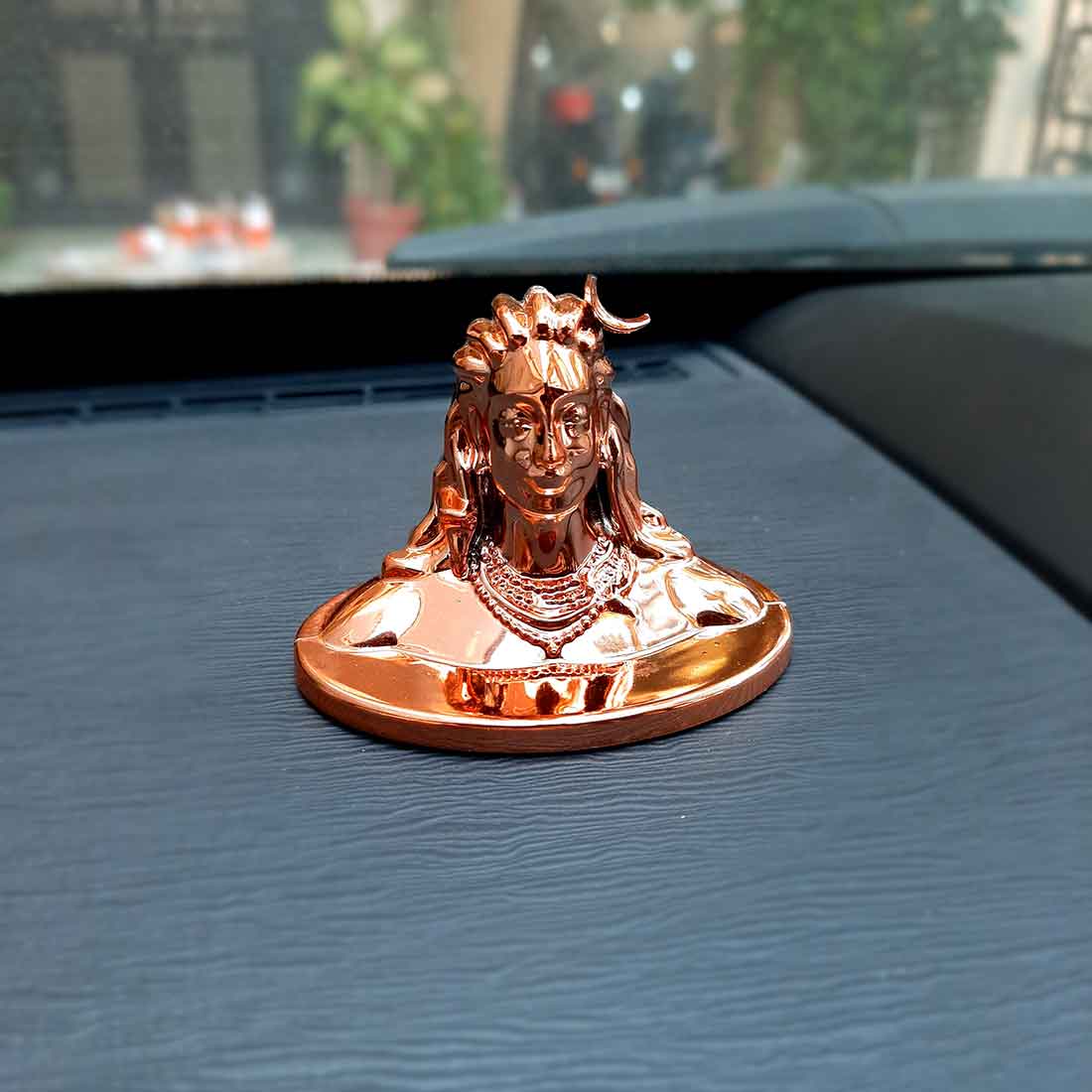 Adiyogi Statue - for Car Dash Board & for Pooja Home & Office Decor - 2 Inch #Color_Copper