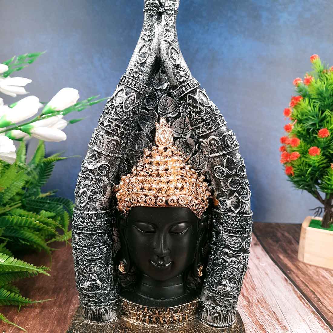 Buddha Head Showpiece | Buddha Face Statue - For Living room, Home, Table, Shelf, Office Decor | Housewarming & Birthday Gift - 12 Inch