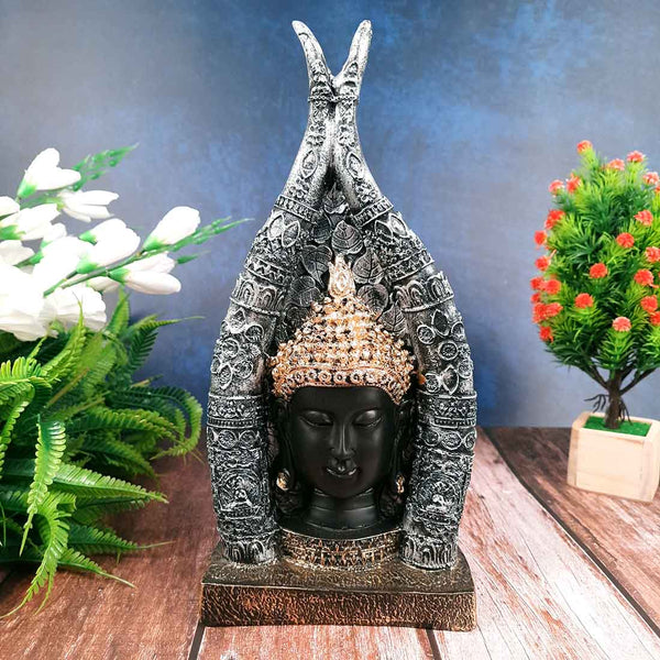 Buddha Head Showpiece | Buddha Face Statue - For Living room, Home, Table, Shelf, Office Decor | Housewarming & Birthday Gift - 12 Inch
