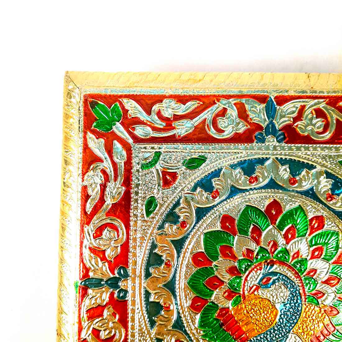 Minakari Chowki Bajot - For Pooja & Puja decoration - 8 Inch - ApkaMart #style_Design 1