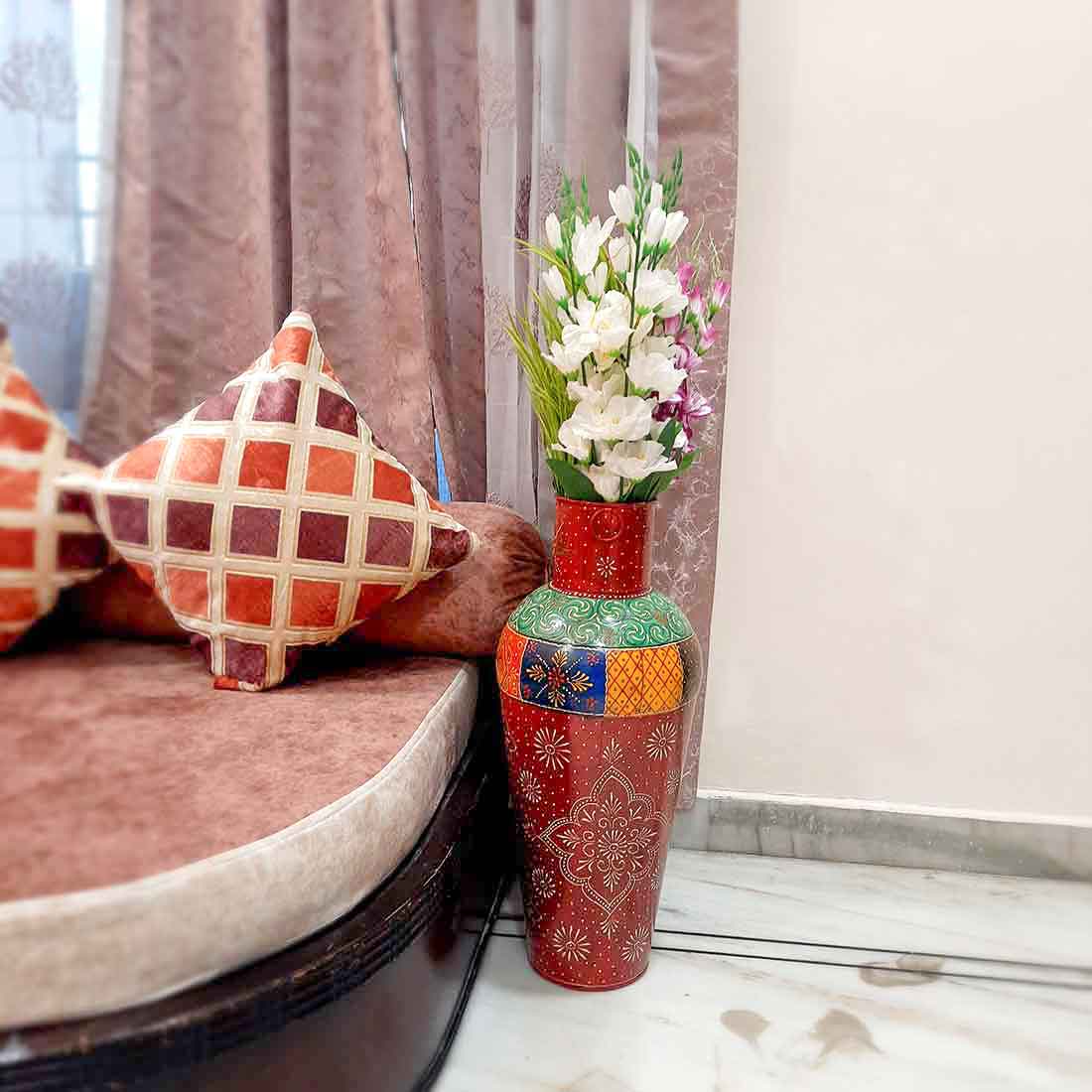 Vase | Corner Big Flower Vase for Living Room - 24 Inch
