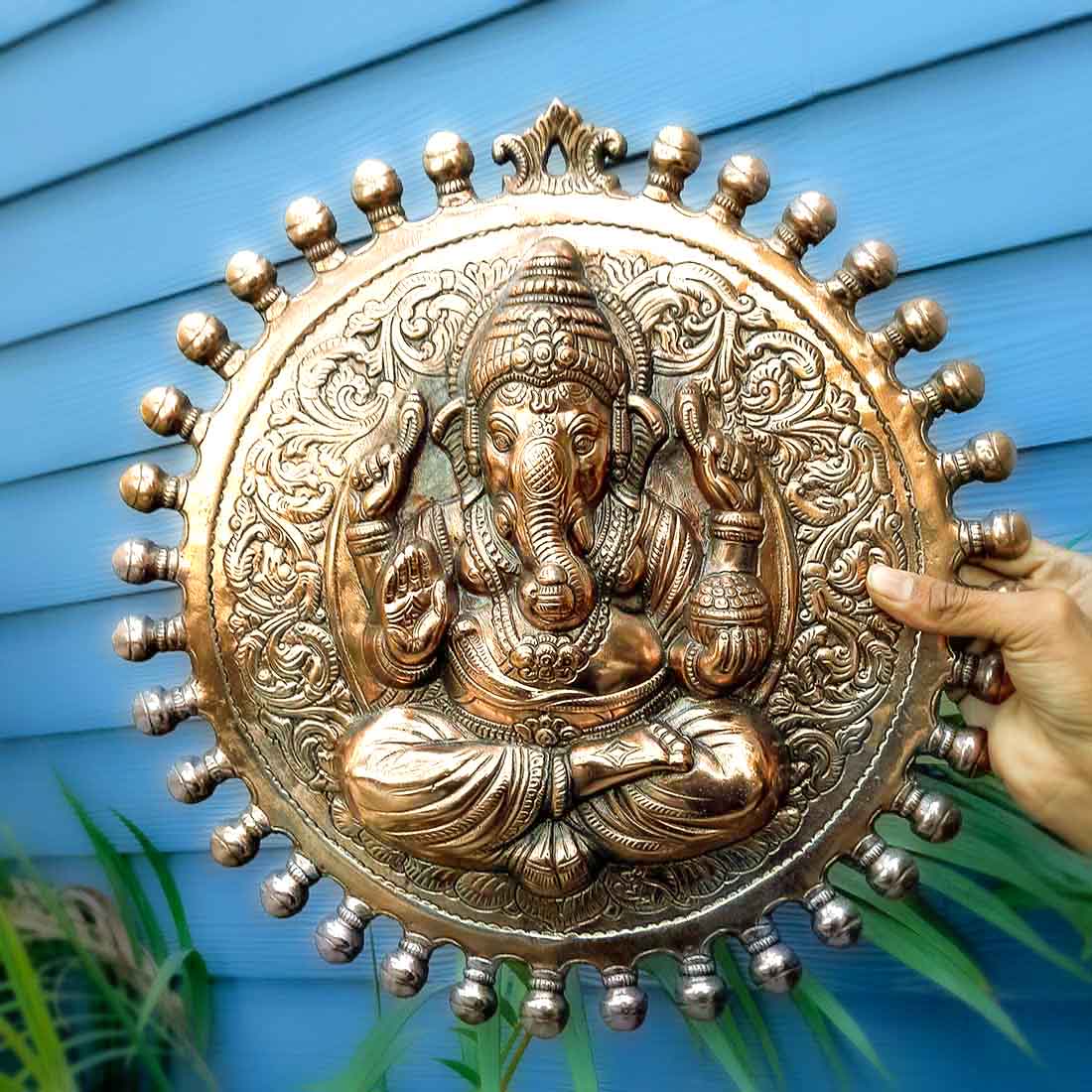 Ganesh Wall Hanging Statue | Lord Ganesha Wall Art - for Home, Puja, Living Room & Office | Antique Idol for Religious & Spiritual Decor  - 16 Inch