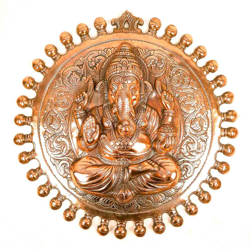 Ganesh Wall Hanging Metal (Copper |16 Inch) Religious Decor for Home Entrance | Pooja Ghar |Gifts & Festivals