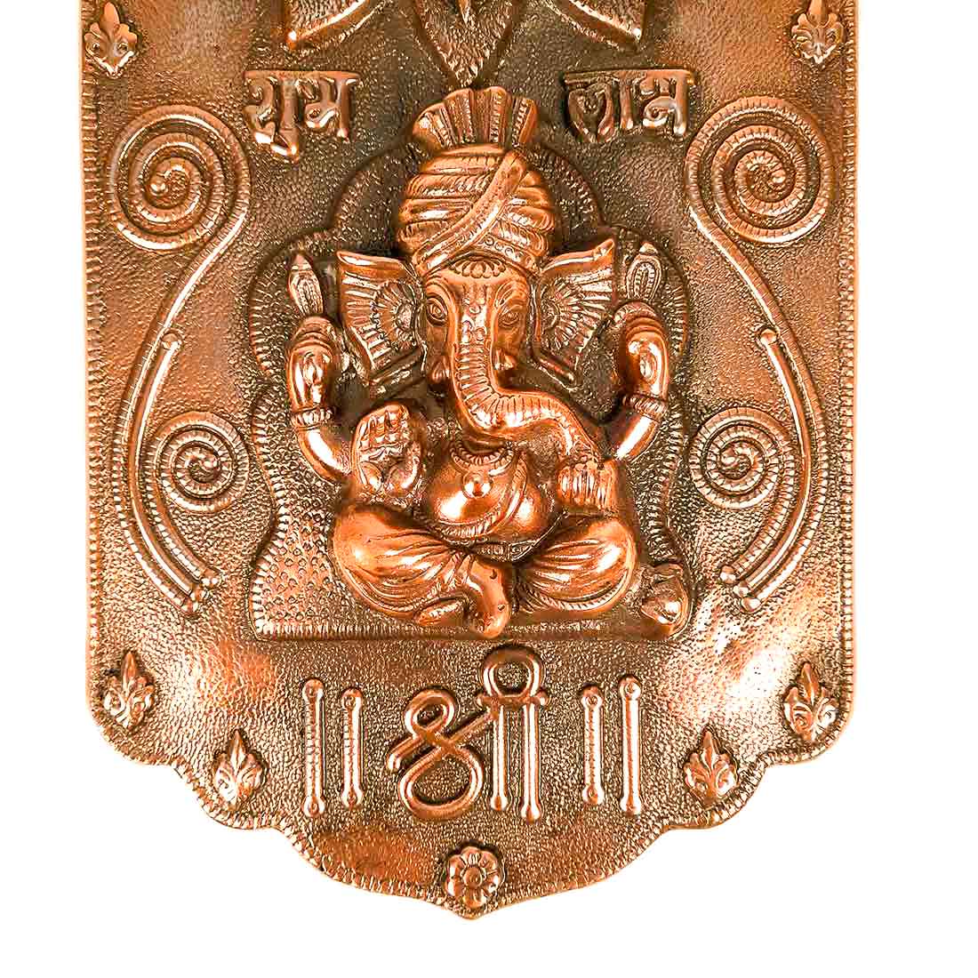 Ganesh Wall Hanging Murti | Ganesha With Om And Shubh Labh Wall Idol Decor - for Entrance Door | Ganesha Statue Hangings - for Home, Puja, Temple, Religious Decor & Gift - 14 Inch