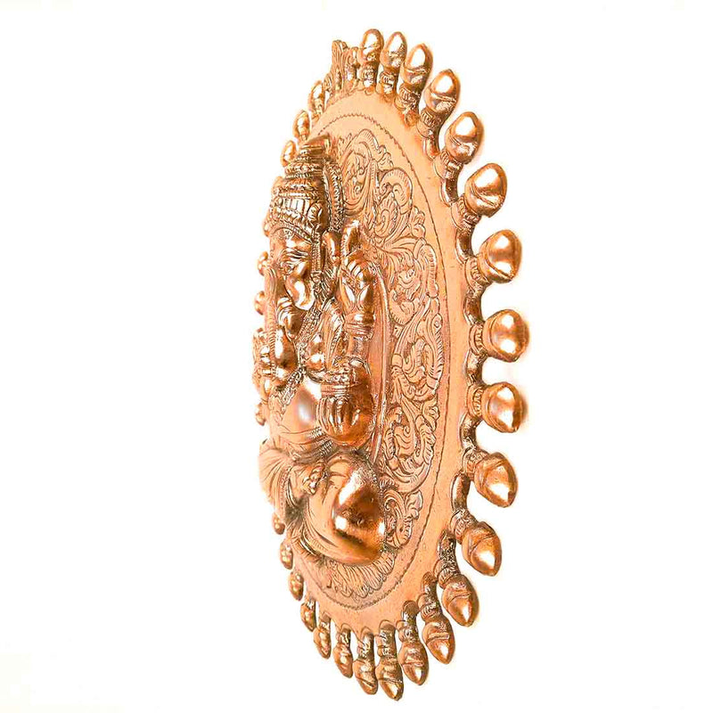 Ganesh Wall Hanging Metal (Copper |16 Inch) Religious Decor for Home Entrance | Pooja Ghar |Gifts & Festivals