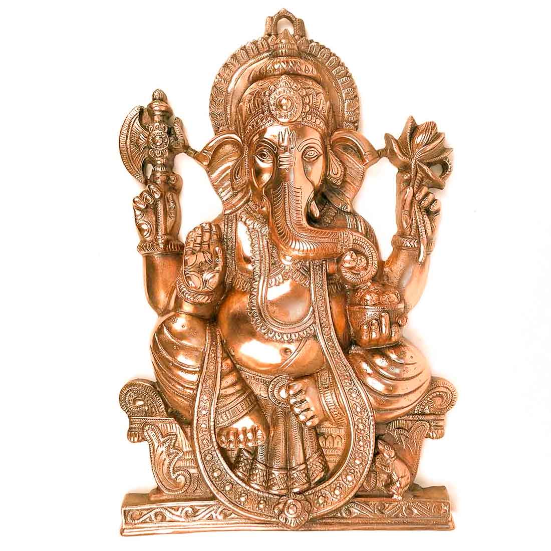 Ganesh Wall Hanging Idol Big | Lord Ganesha Statue Wall Art - For Puja, Home & Main Gate |Religoius & Spiritual Decor for Living Room - 23 Inch