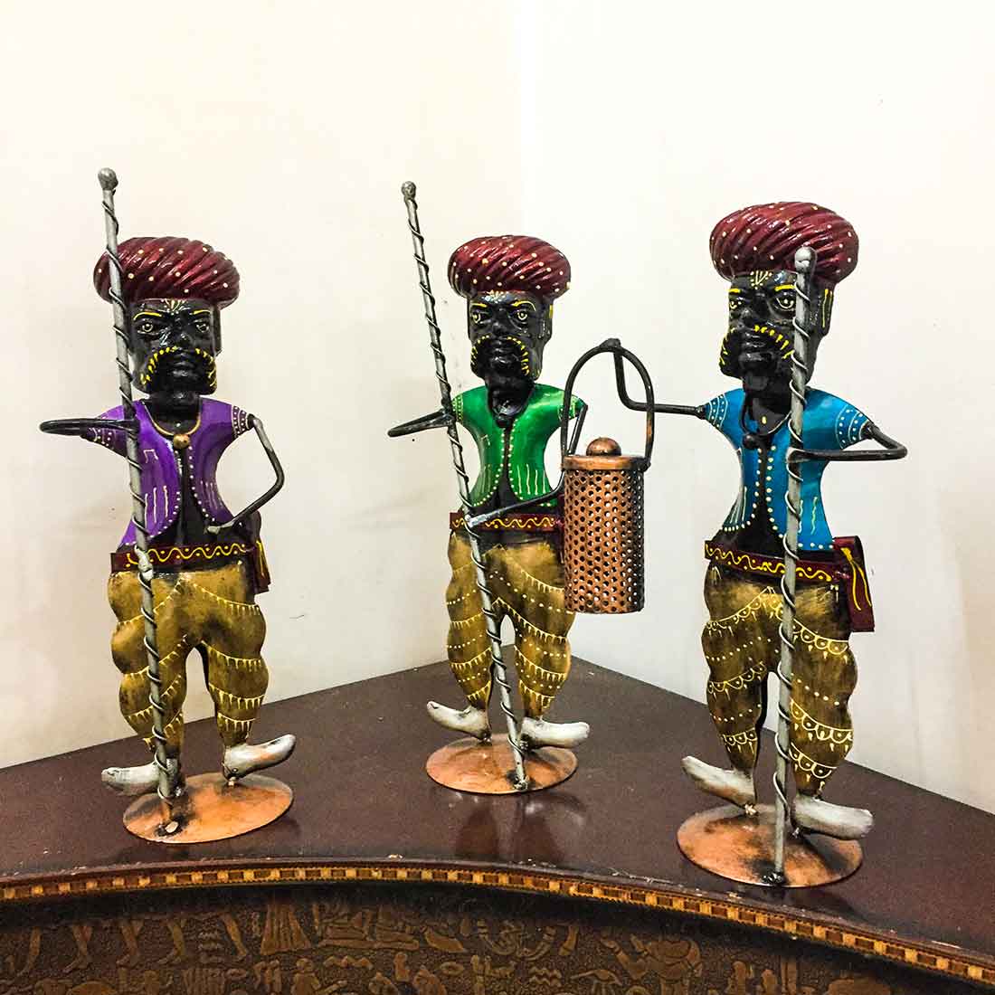Village Men - Human Figurine - Unique Showpiece for Living Room - 15 Inch-Set of 3 - ApkaMart