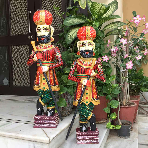 Darbaan Showpiece | Royal Guard Figurine - Set of 2 - for Living Room & Home Decor - 36 Inch - ApkaMart