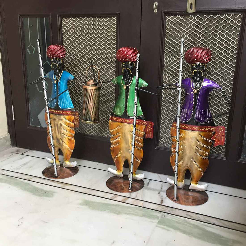 Village Men with Lantern Figurine | Human figurine - for Home Decor & Gifts - 28 Inch - Set of 3 - ApkaMart