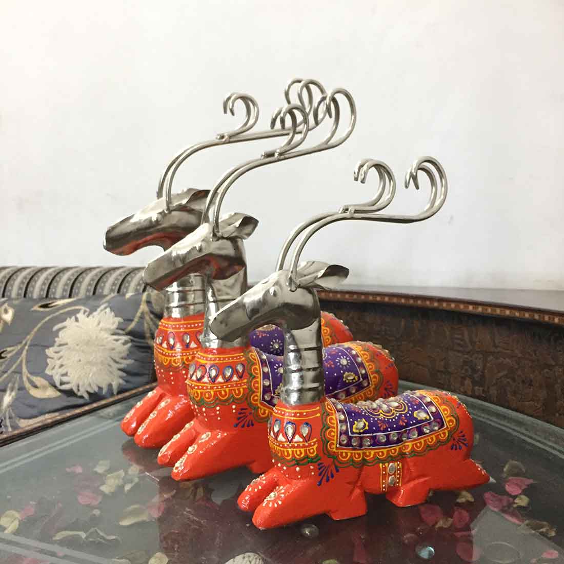 Deer Showpiece| Animal Figurine - For Table Decor & Gifts -14 Inch - Set of 3 - ApkaMart