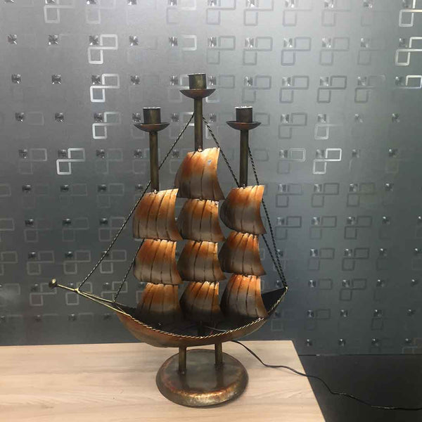 LED Ship - Antique Showpiece - For Table Decor & Gifts - 25 Inch - ApkaMart
