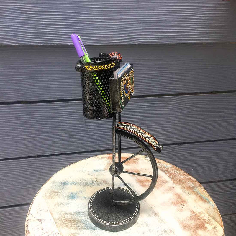 Cycle Showpiece - Pen Stand Handmade - for Desk & Office -12 Inches - ApkaMart