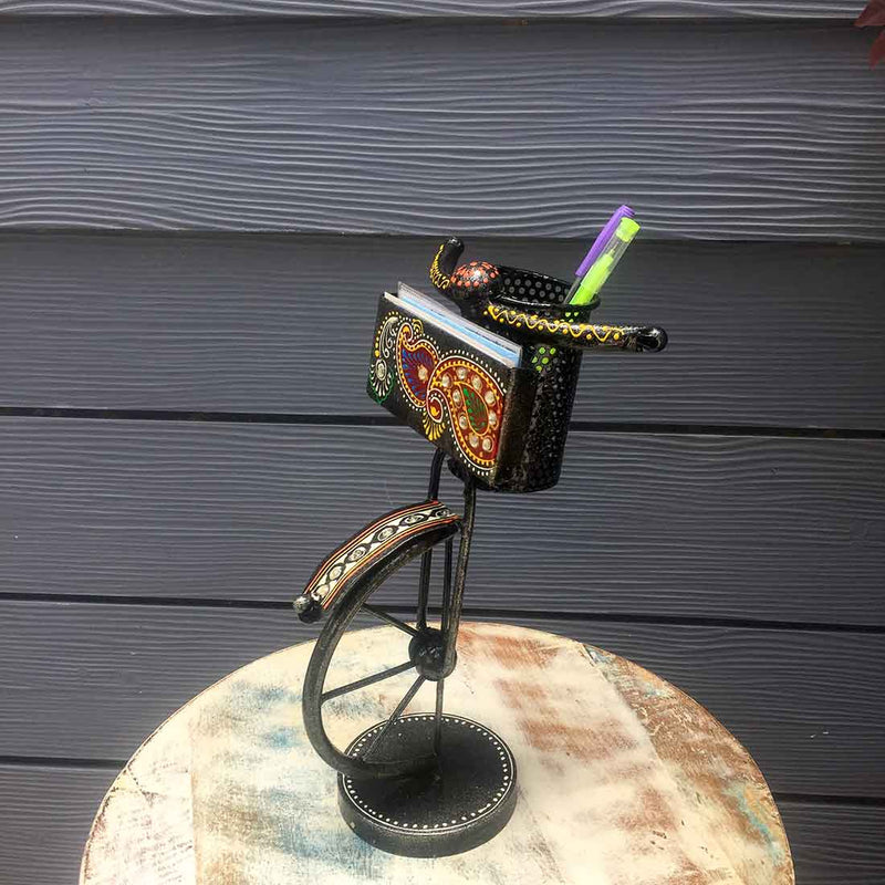 Cycle Showpiece - Pen Stand Handmade - for Desk & Office -12 Inches - ApkaMart