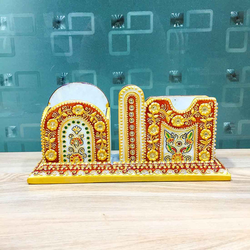Marble Pen Holder - Desk Organizer -for Office & Study Table - 9 Inches - ApkaMart