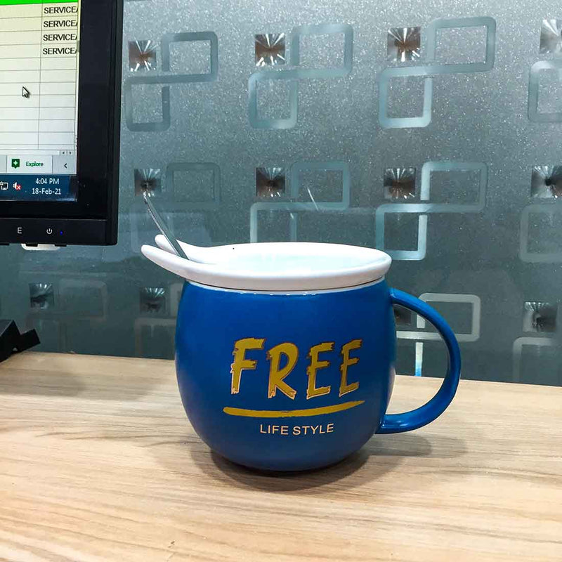 Coffee Mug with Lid - for Tea, Coffee, Milk, Beverage - ApkaMart