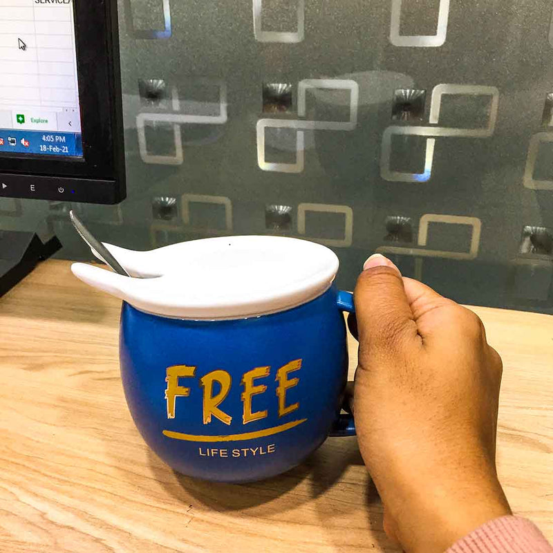Coffee Mug with Lid - for Tea, Coffee, Milk, Beverage - ApkaMart