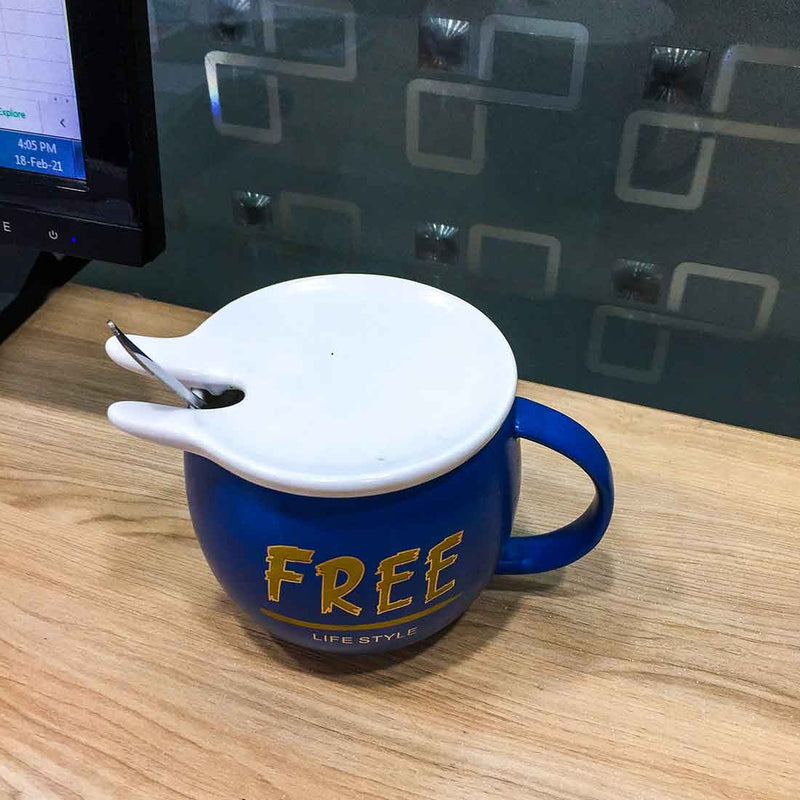 Coffee Mug with Lid - for Tea, Coffee, Milk, Beverage - ApkaMart
