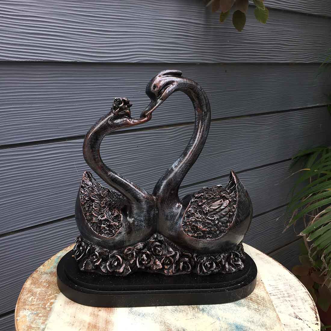 Swan Pair Showpiece - For Table & Home Decor - 12 Inch - ApkaMart