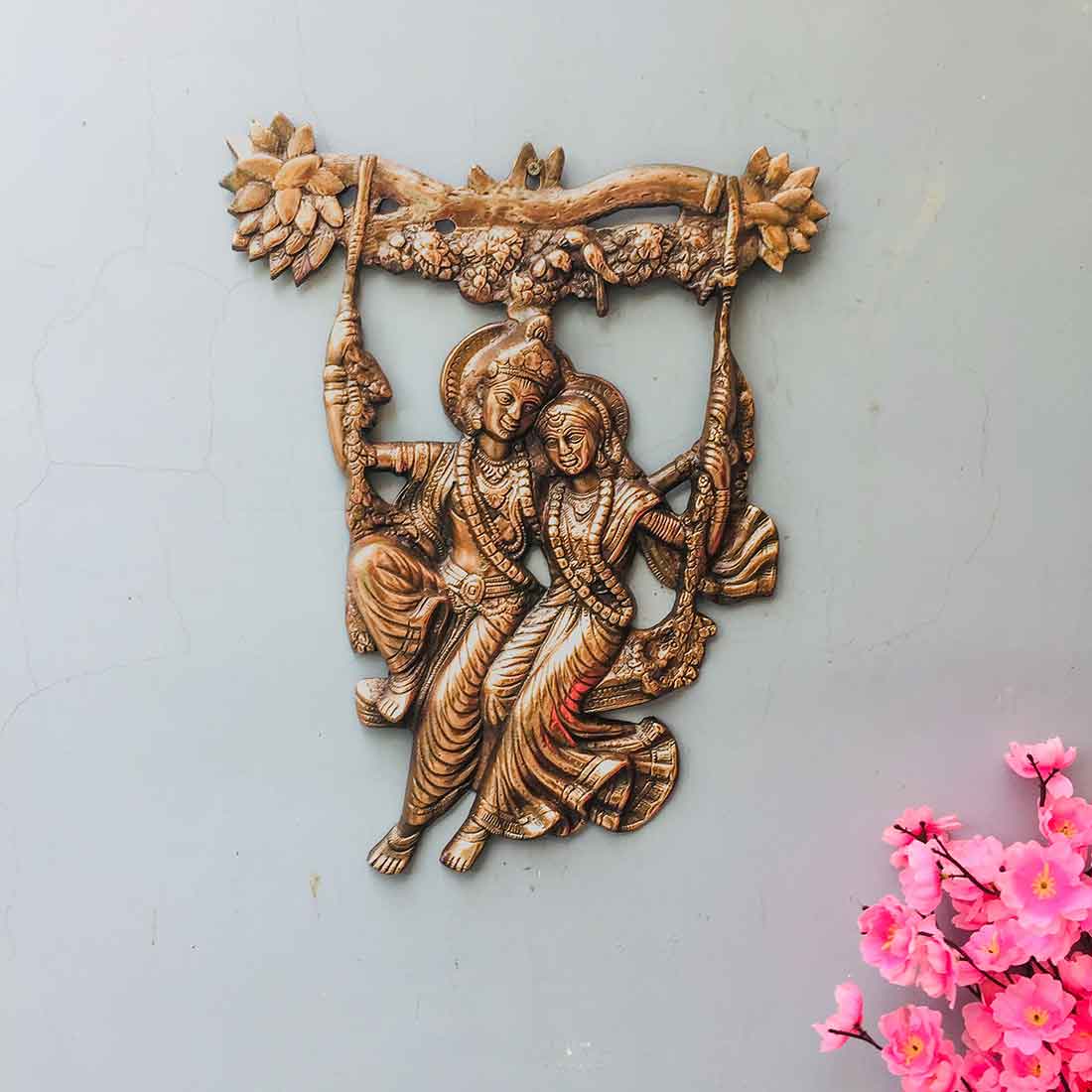 Radha Krishna Wall Hanging | Metal Wall Art Decor | 19 Inch - ApkaMart