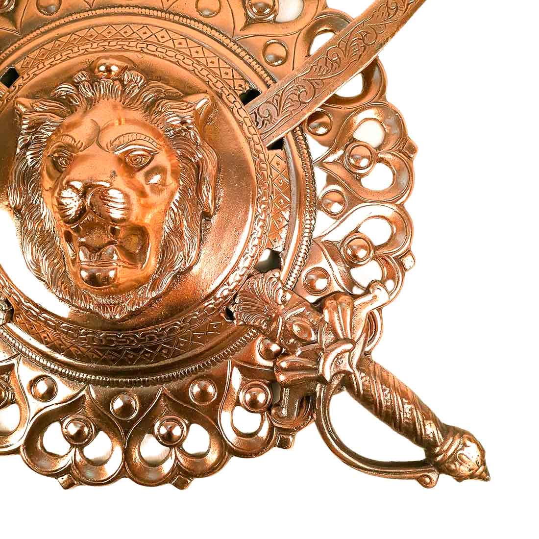 Dhal Talwar Showpiece - Lion Design - For Wall Decor - 18 Inch - Apkamart - #Style_pack of 1