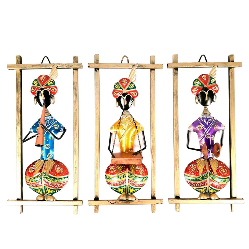 Musicians Wall Hanging - For Living Room Interior Decoration - Set of 3 - 14 Inch