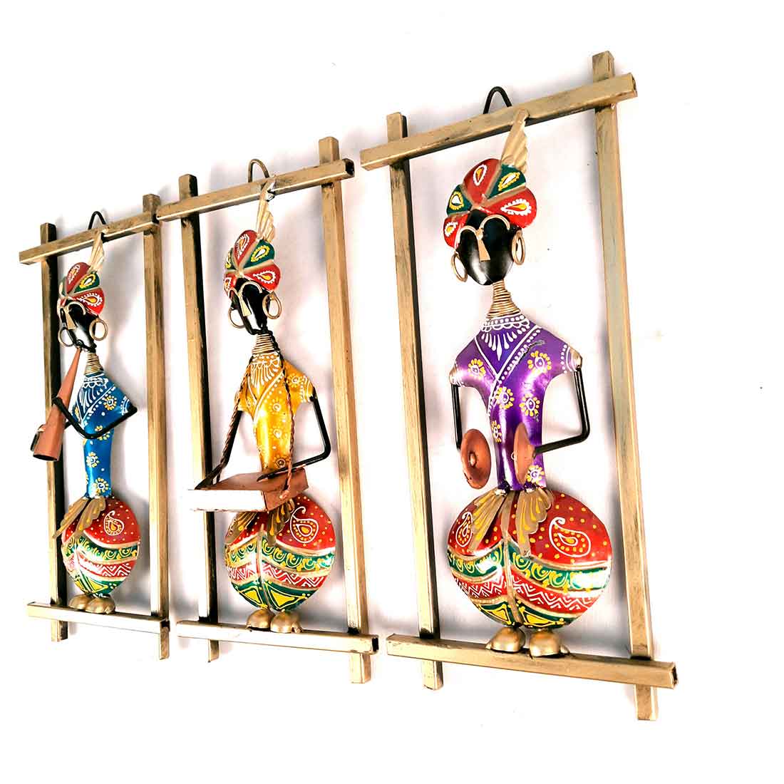 Musicians Wall Hanging - For Living Room Interior Decoration - Set of 3 - 14 Inch