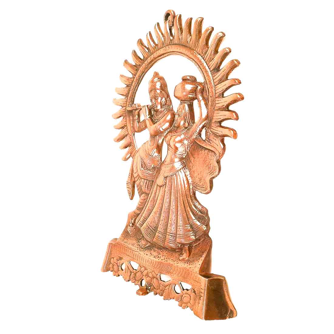 Radha Krishna Murti Wall Hanging | Shri Radhe Krishna Playing Flute Wall Art Statue Idol  - for Home, Living Room, Office, Puja , Entrance Decoration & Gifts - 16 Inch