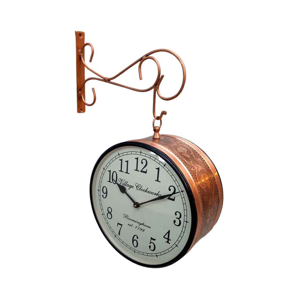 Railway Clocks - Double Sided | Victorian Station Wall Hanging Clock | Vintage Platform Watch - for Home, Living Room, Office Decor & Gifts - 10 Inch