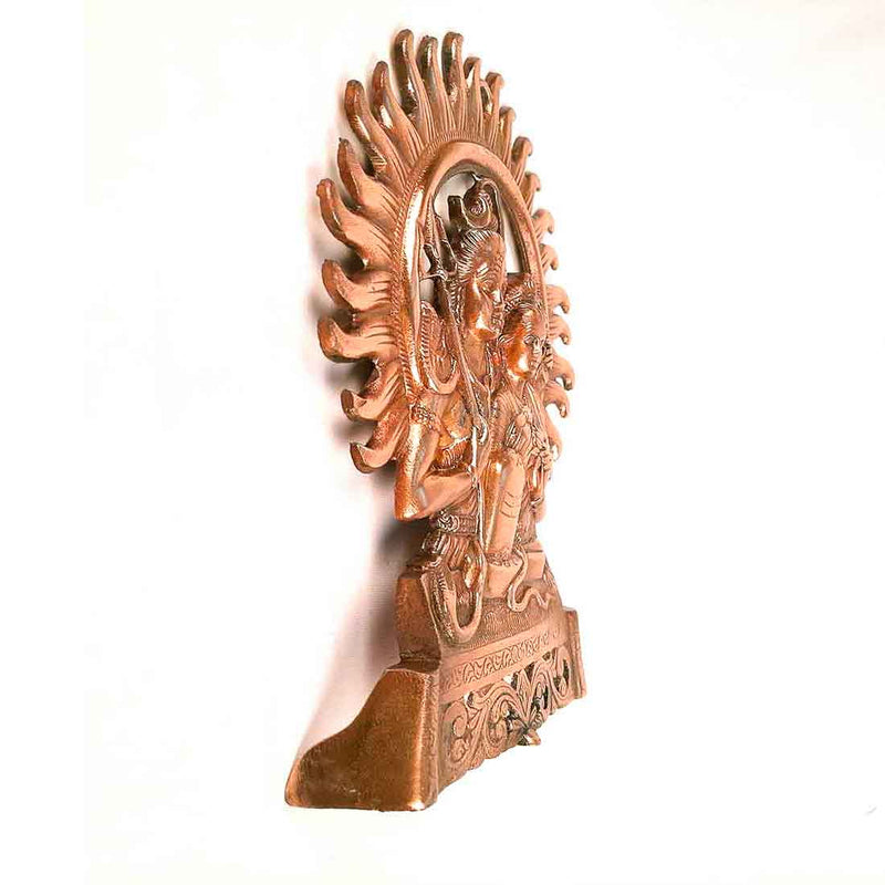Shiv Parvati Wall Hanging  - For Pooja, Temple & Office Decor - 11 Inch