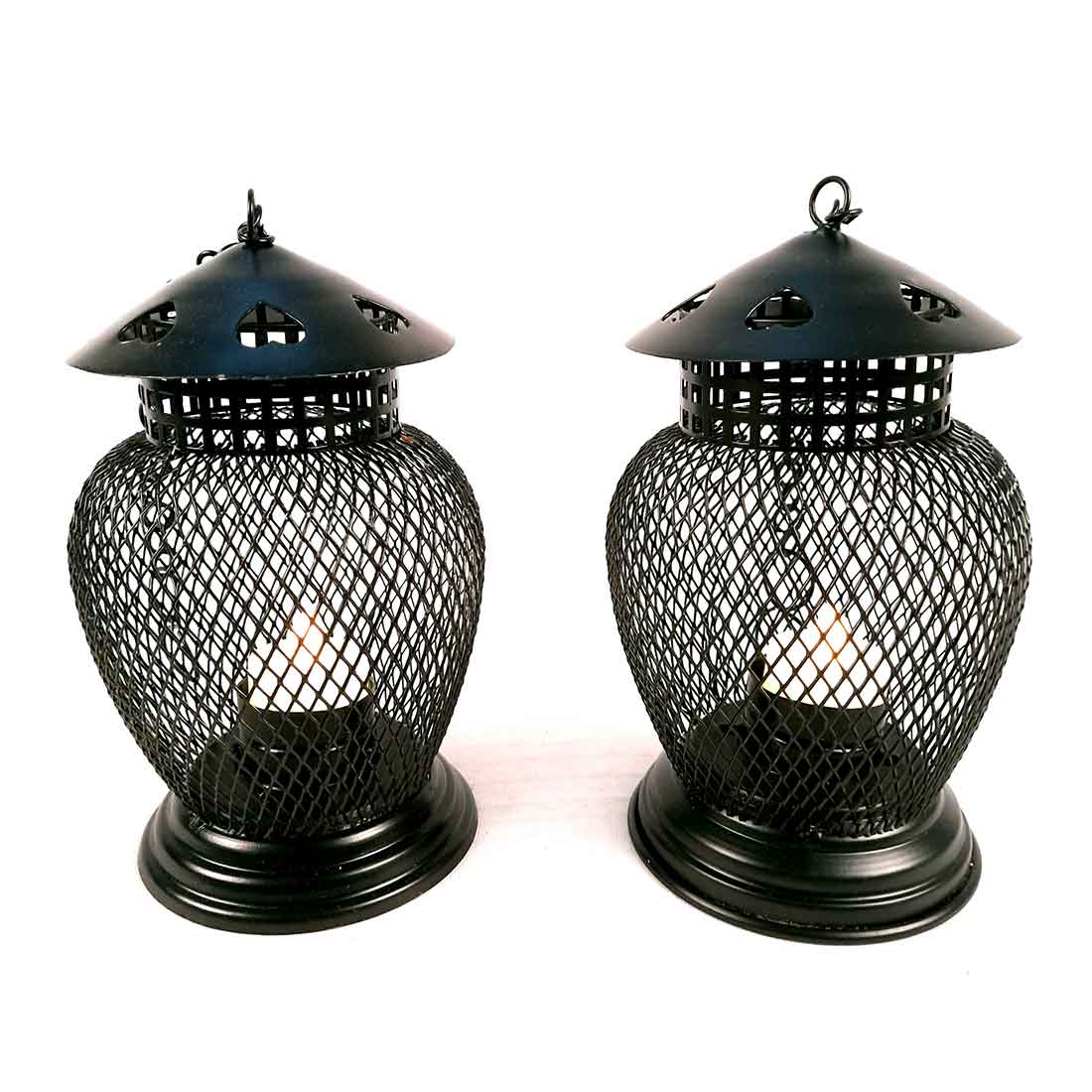TeaLight Holder Hanging | Candle Holders Stand Wall Mount | Tea Light Candle Stands - Metal - For Home, Table, Living Room, Dining room, Bedroom Decor | For Festival Decoration & Gifts -Set of 2