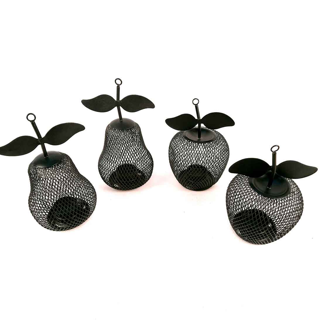 Candle Holder Stands -  | Tea Light Holders With One Slots | Tea Light Candle Stand - Apple & Pear Design - For Home, Table, Living Room, Dining room, Bedroom Decor | For Diwali Decoration & Gifts - Set of 4