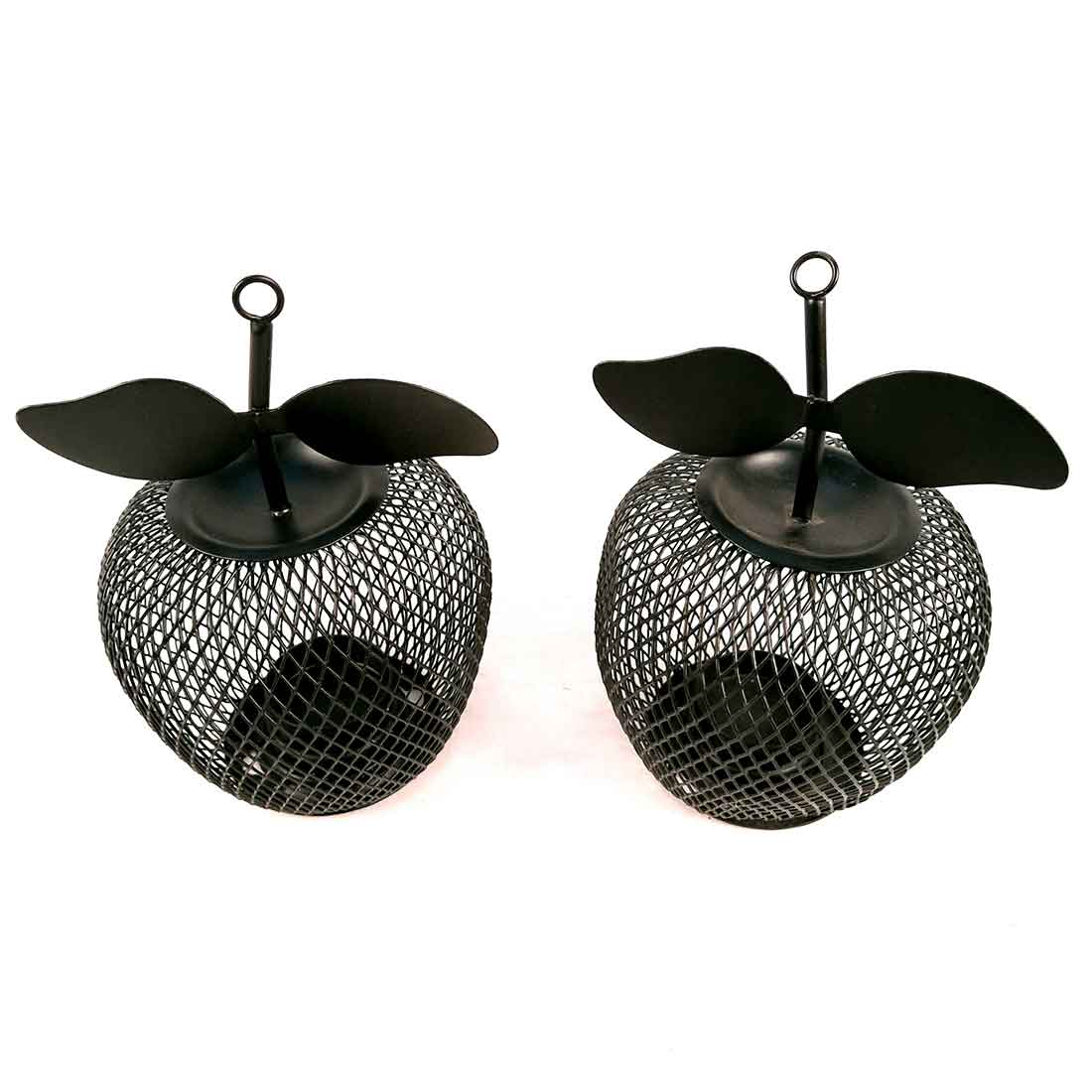Tea Light Stand | Decorative Candle Holder With One Slots  | Tea Light Candle Stands - Apple Design - For Home, Table, Living Room, Dining room, Bedroom Decor | For Festival Decoration & Gifts - Set of 2