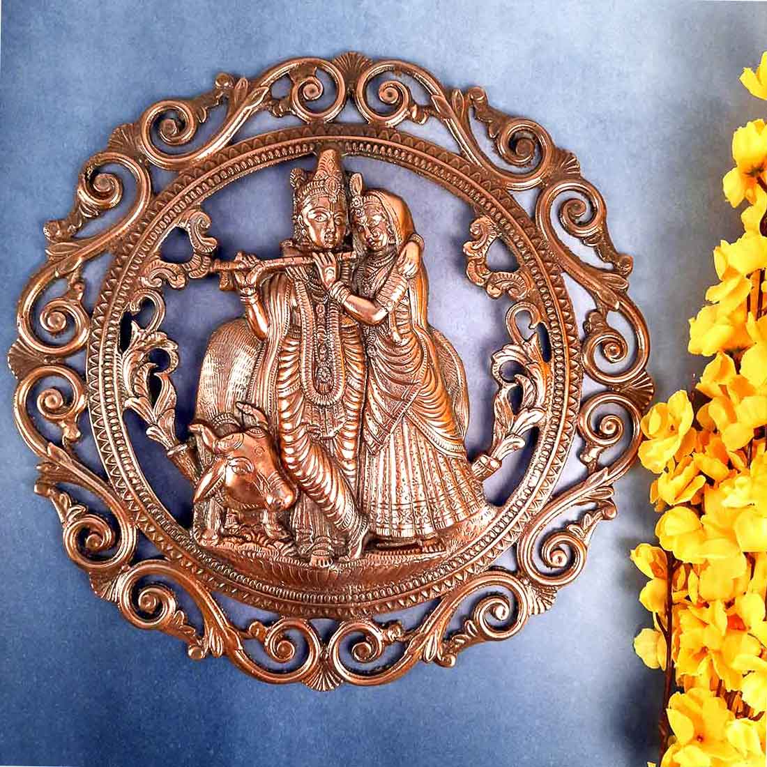 Radha Krishna frem gold plated for Wall Hanging and decor Showpiece Gifts  Idols