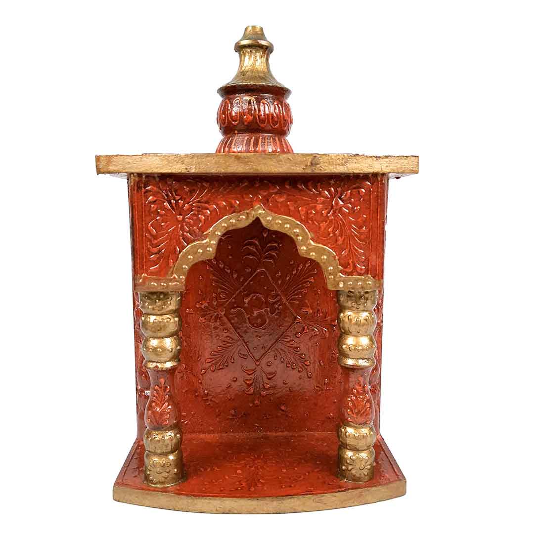 Home Temple for Worship | Puja Mandir Wooden |  Pooja Stand / Unit Wall Hanging With Detachable Gumbad – For Home, Ghar, Office & Shop  - 11 Inch