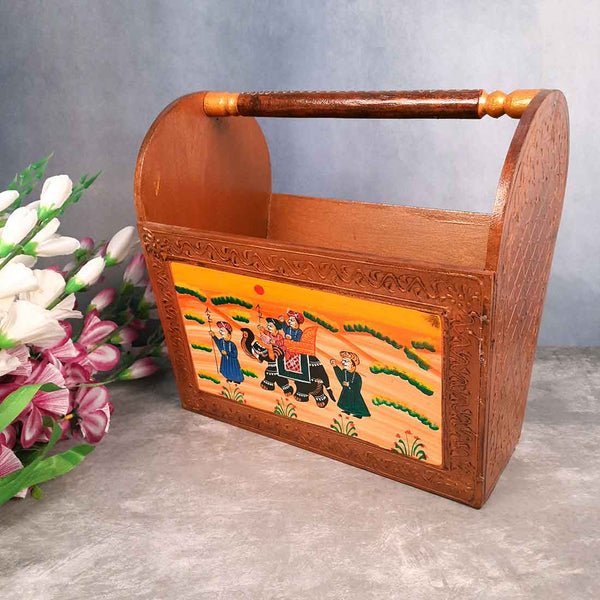 Magazine Holder | Newspaper Stand Holders| Wooden Books Organizer - For Home Decor, Living Room, Table & Desk Organising, Office & Gifts - 12 Inch